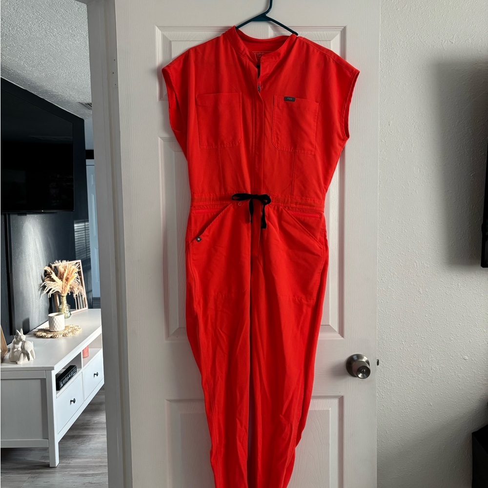Coral Scrub Jumpsuit